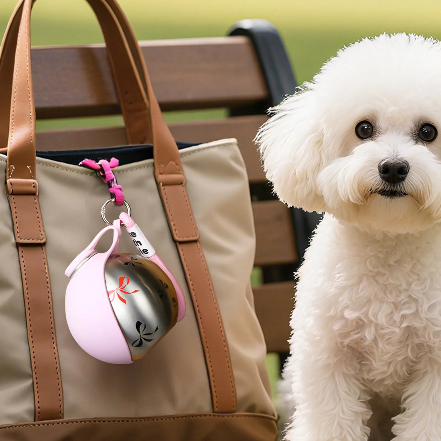 2-In-1 Dog Water Bottle with Silicone Bowl Foldable Pet Water Bottle No-Spill Stainless Steel Ideal for Walking Hiking & Travel by PawHaven