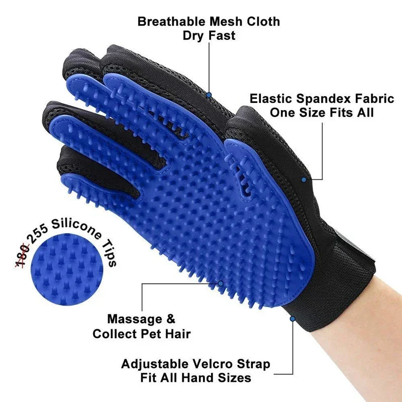 Silicone Pet Grooming Gloves For Cats And Dogs Hair Removal by PawHaven