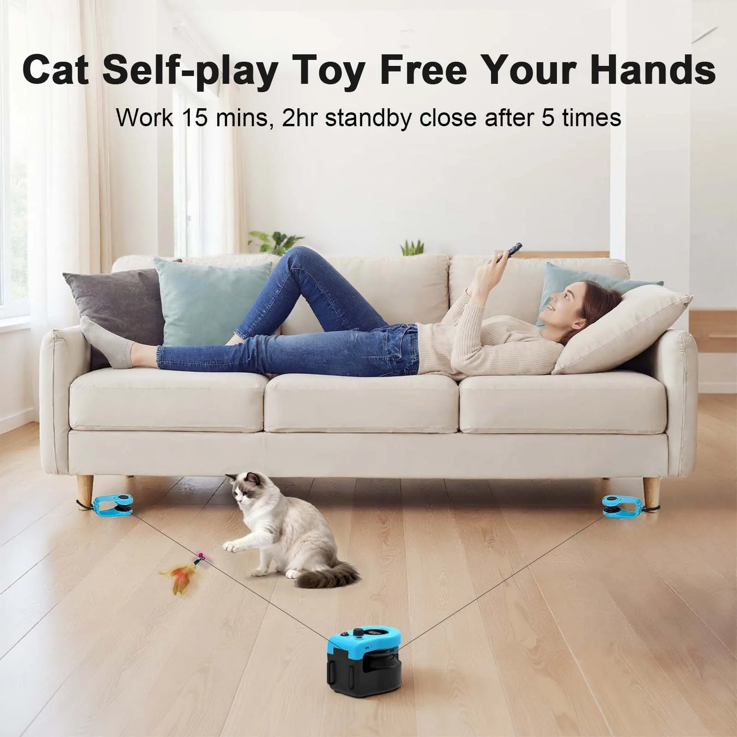 Cat Toys Automatic/Remote Control Cat Toy Interactive Cat Toy Cat Treadmill Adjustable Speed Simulated Cat Hunting Toy by PawHaven