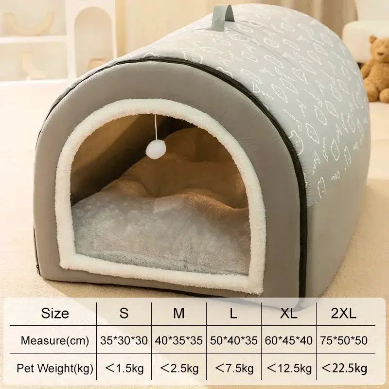 winter Dog Kennel Warm Dog House Mat Detachable Washable Dogs Bed Nest Deep Sleep Tent for Medium Large Dogs House dog Supplies by PawHaven