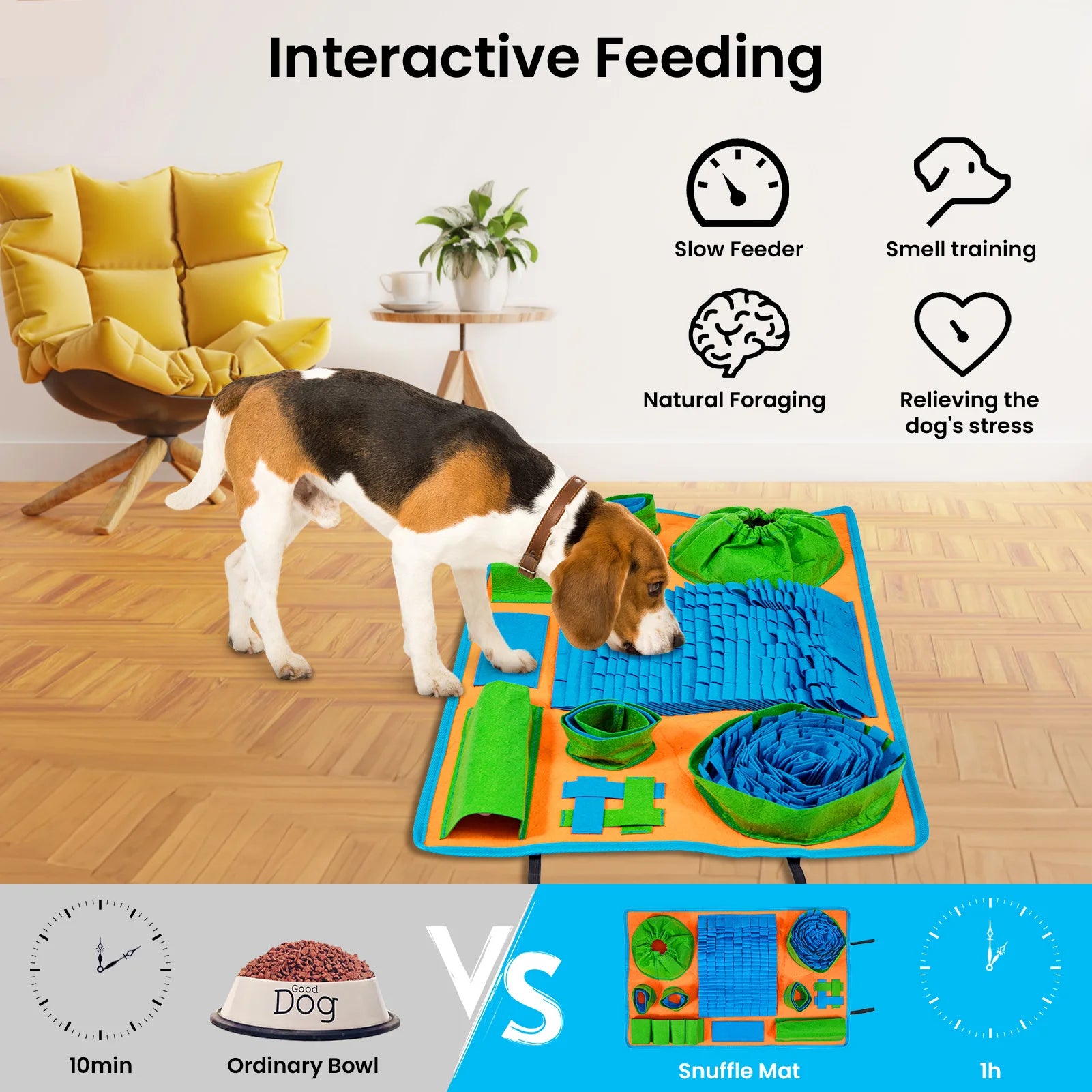 Snuffle Mat for Dogs, Interactive Feeding Game for Boredom and Mental Stimulation, Dog Feeding Mat Encourages Natural by PawHaven