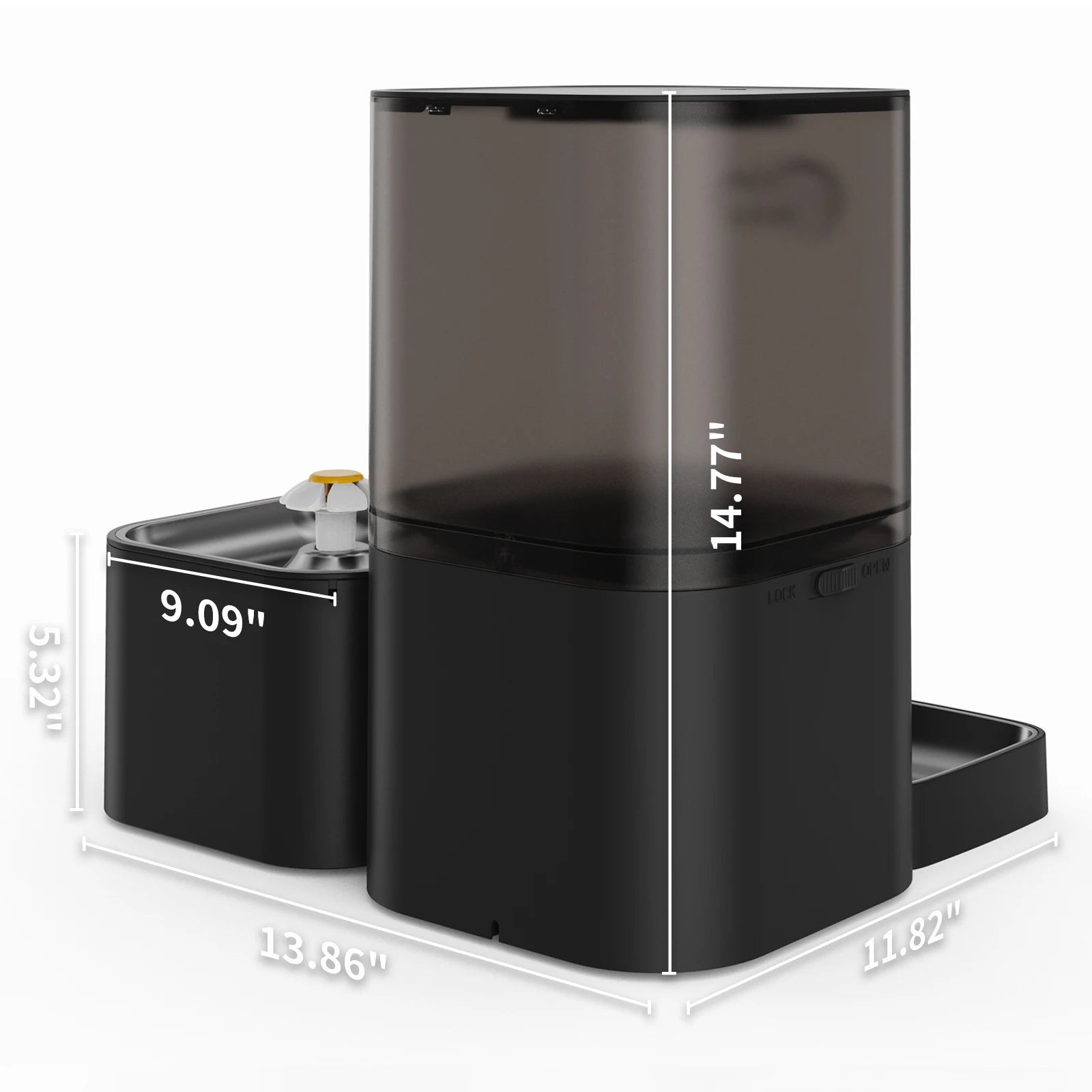 DOEL 2-in-1 Smart Cat Feeder 6L Dry Feeder & 2.5L Cat Water Fountain w/ App Control Timed Feeding For Small Dogs Food Dispenser by PawHaven
