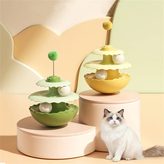 New cat wobbler spinning toy for entertainment, self-amusing interactive cat teaser, kitten puzzle ball pet supplies by PawHaven