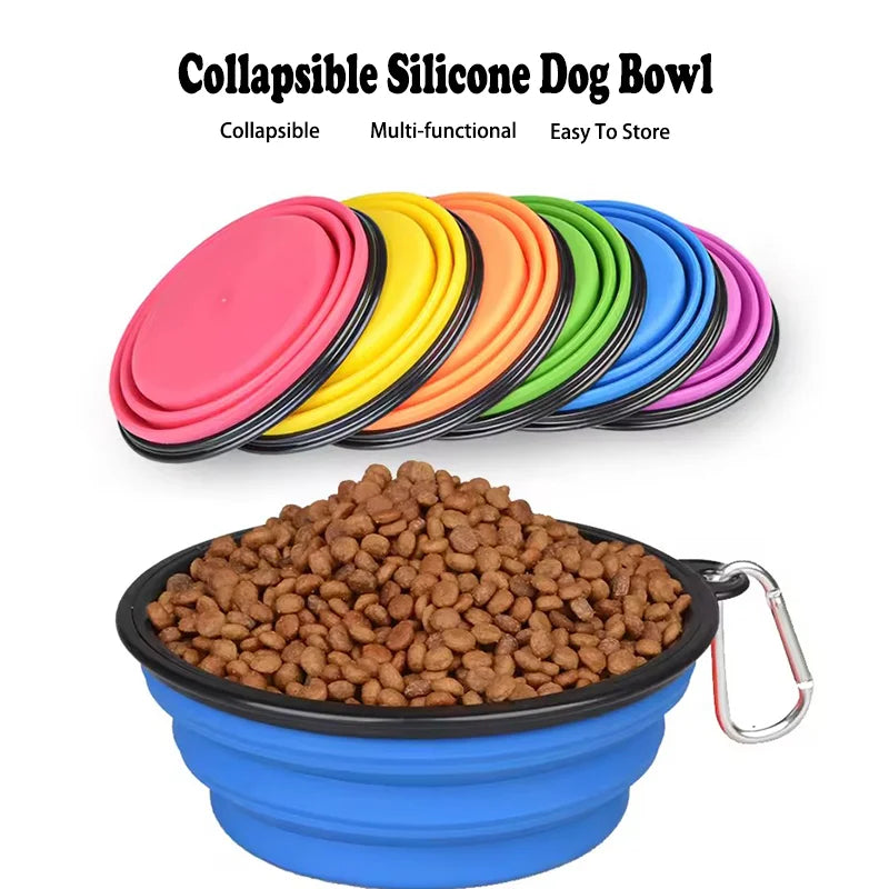 Portable Collapsible Silicone Dog Bowl Pet Food Water Feeding Dish Outdoor Camping Hiking Travel Bowl For Cats Puppies Equipped by PawHaven