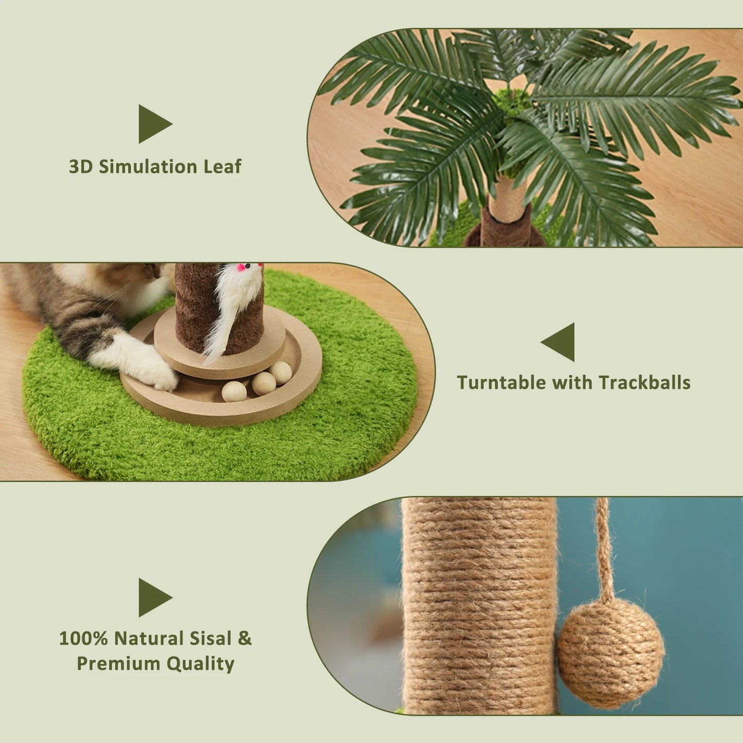 Premium Sisal Tree Cat Scratcher With Toys by PawHaven