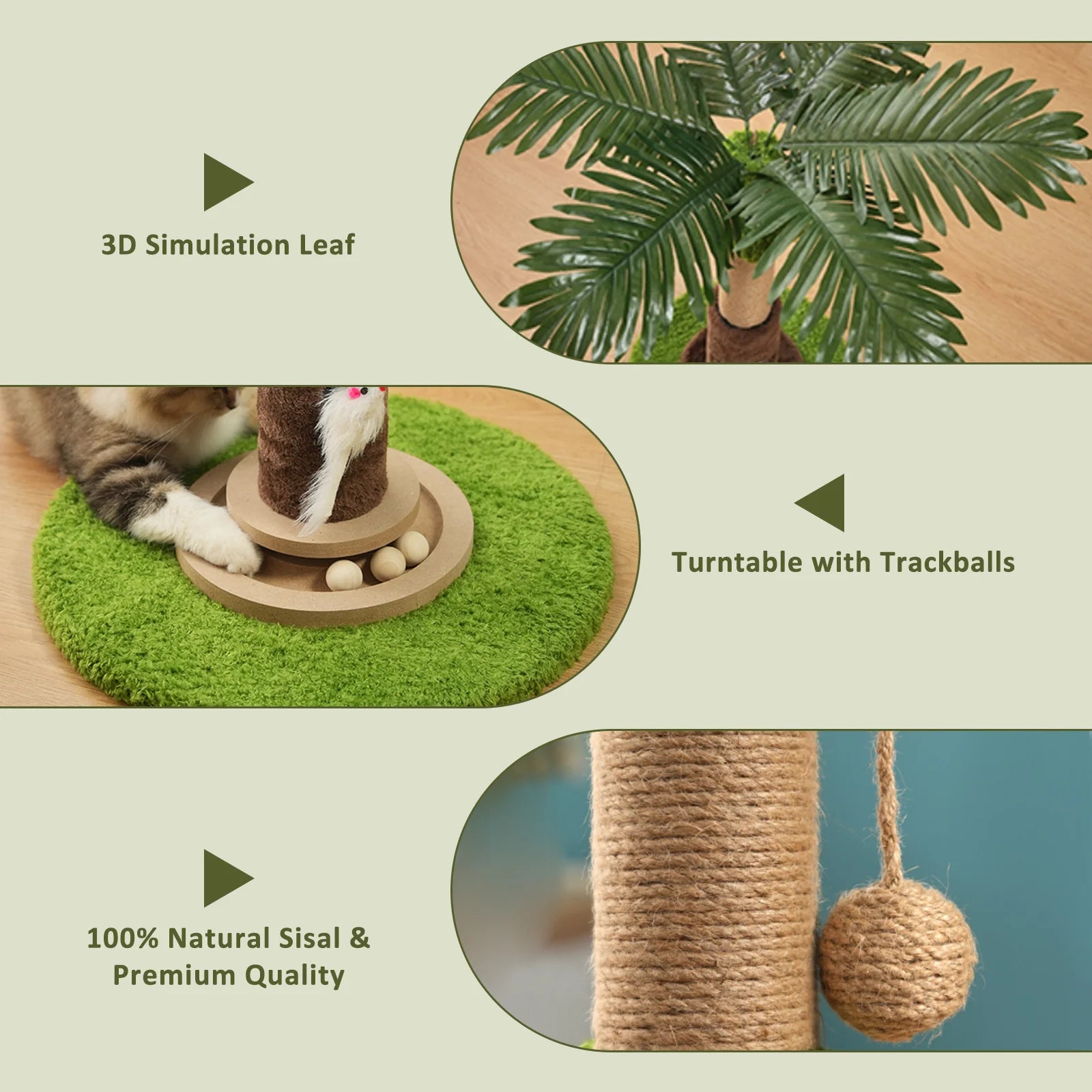 Premium Sisal Tree Cat Scratcher With Toys by PawHaven