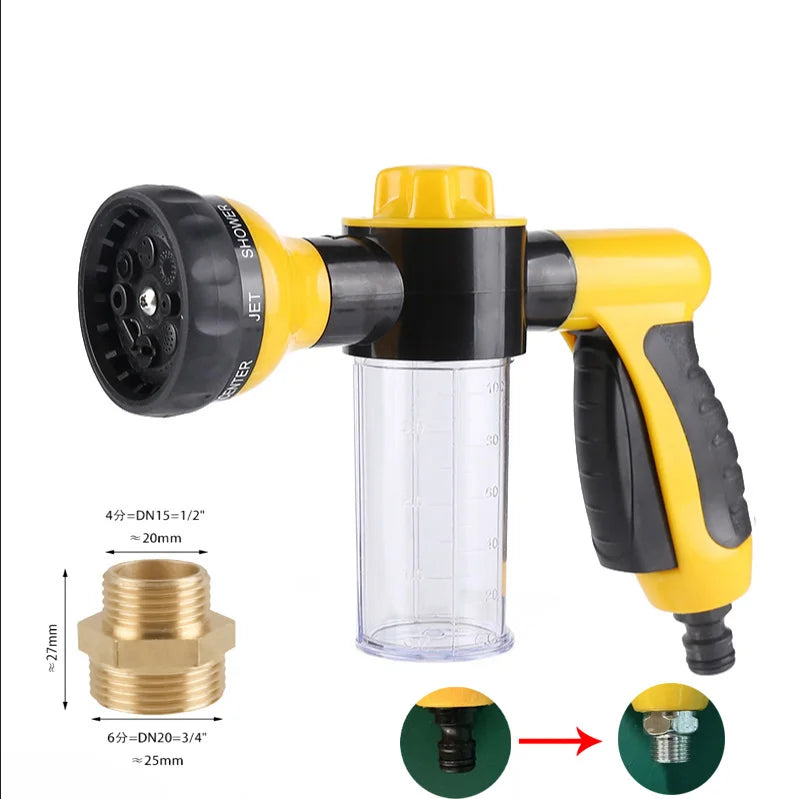 High-pressure Sprayer Nozzle Hose dog shower Gun 3 Mode Adjustable Pet Wash Cleaning bath Water Foam Soap Sprayer dog clean tool by PawHaven