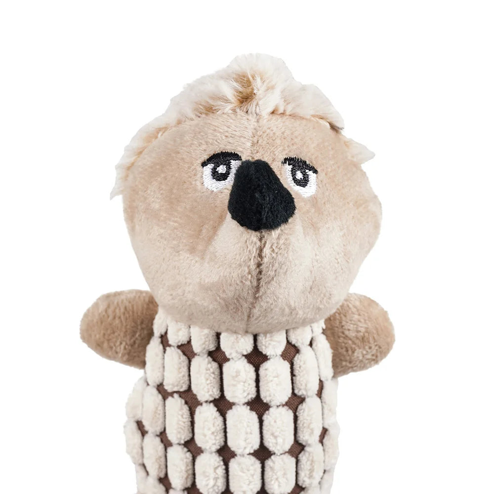 Animal Plush Toy Hedgehog, Soft Squeaky Dog Toy with Long Floppy Tail for Tug, Chewing and Comfort Play by PawHaven