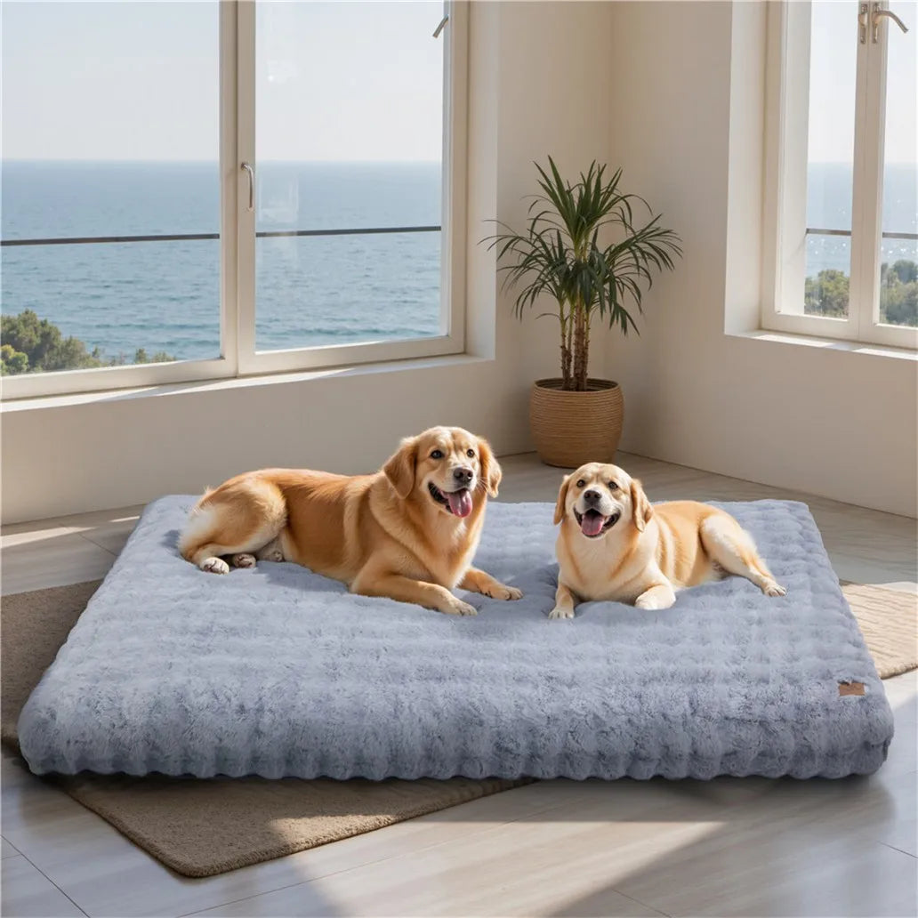 Ultra Plush Dog Bed Soft Pet Cushion Large Dog Crate Puppy Mattress Washable Mat by PawHaven