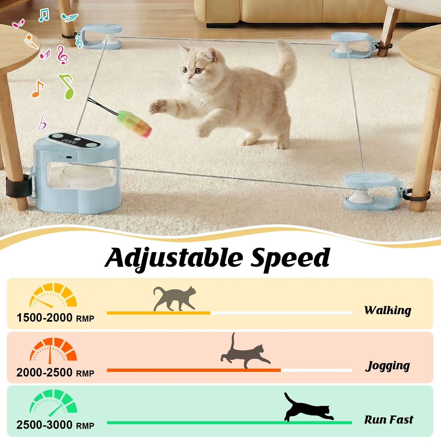 Cat Toys Automatic/Remote Control Cat Toy Interactive Cat Toy Cat Treadmill Adjustable Speed Simulated Cat Hunting Toy by PawHaven