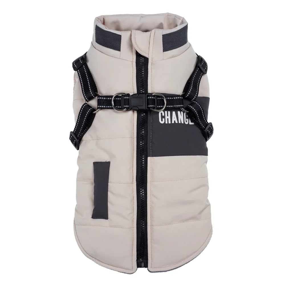 Premium Warm Windproof Dog Jacket With Dual D Rings by PawHaven