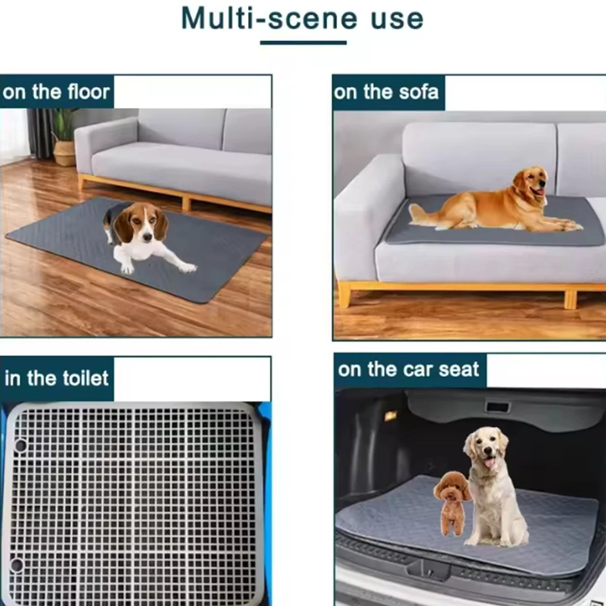 Dog Pee Pad Reusable Washable Dog Urine Mat Car Seat Floor Sofa Waterproof Absorbent Puppy Cat Training Diaper Mat Pet Supplies by PawHaven