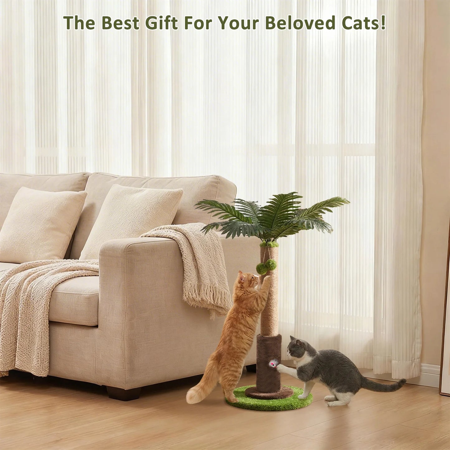 Premium Sisal Tree Cat Scratcher With Toys by PawHaven
