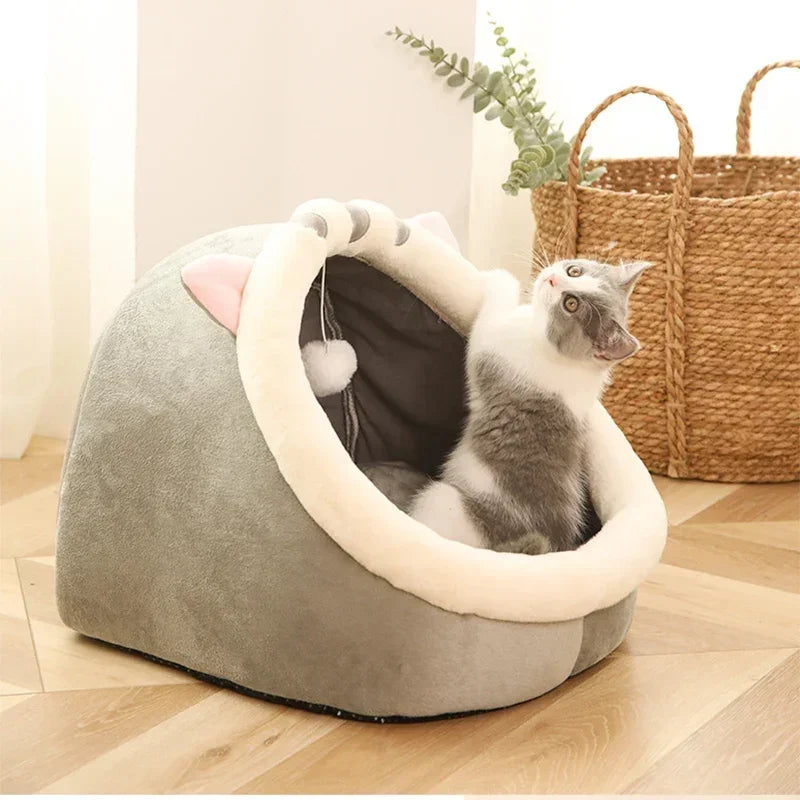 Cat Pad Bed Sweet Soft Warm Pet Basket Cozy Kitten Lounger Cushion Pet House Tent Small Dog Mat For Washable Cats winter Beds by PawHaven