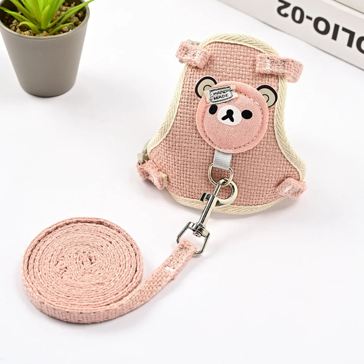 Dog Harness Outdoor Walking Leash Collar Set Adjustable Soft Cute breathable Cat Harness for Small Medium Pet Collar Leash by PawHaven
