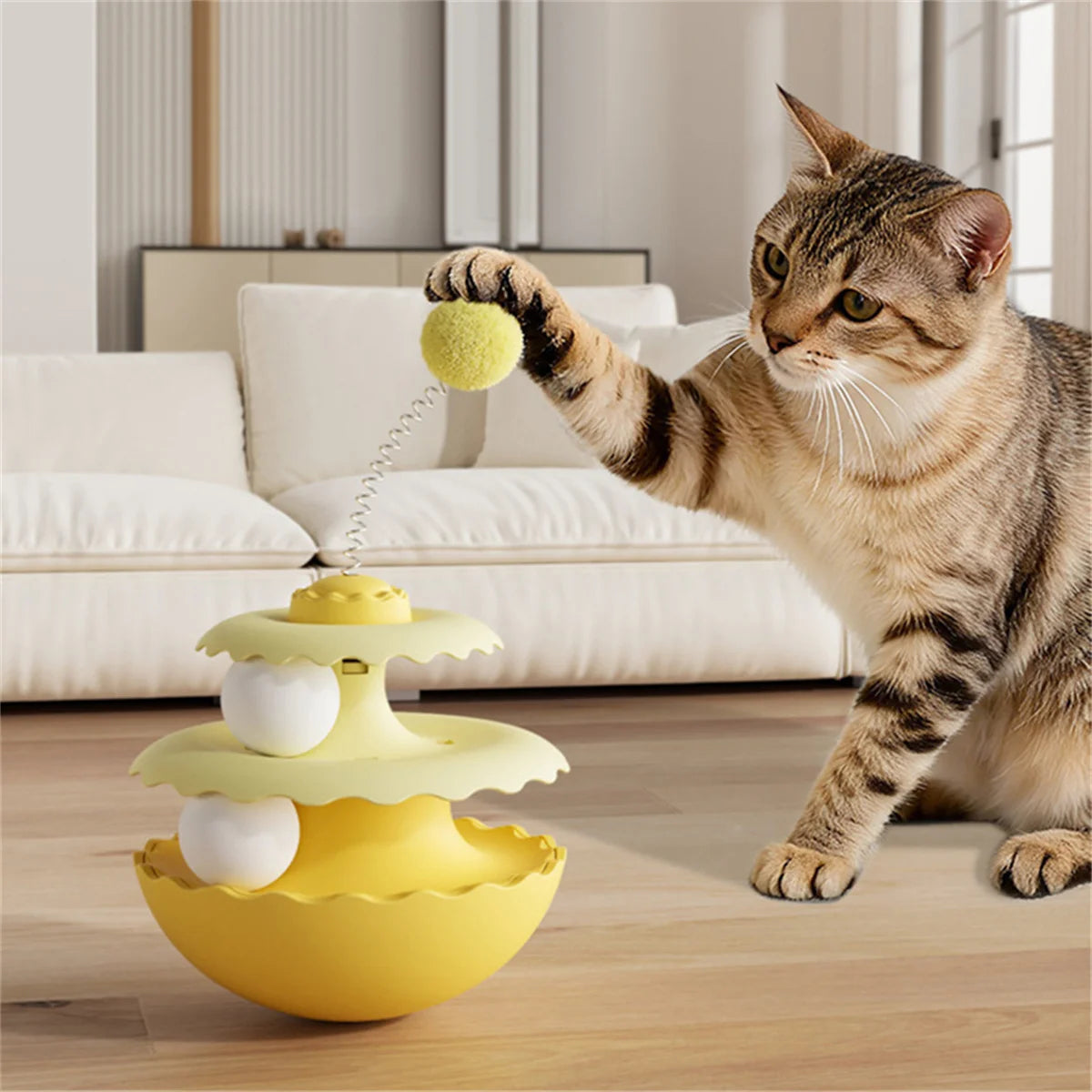 New cat wobbler spinning toy for entertainment, self-amusing interactive cat teaser, kitten puzzle ball pet supplies by PawHaven