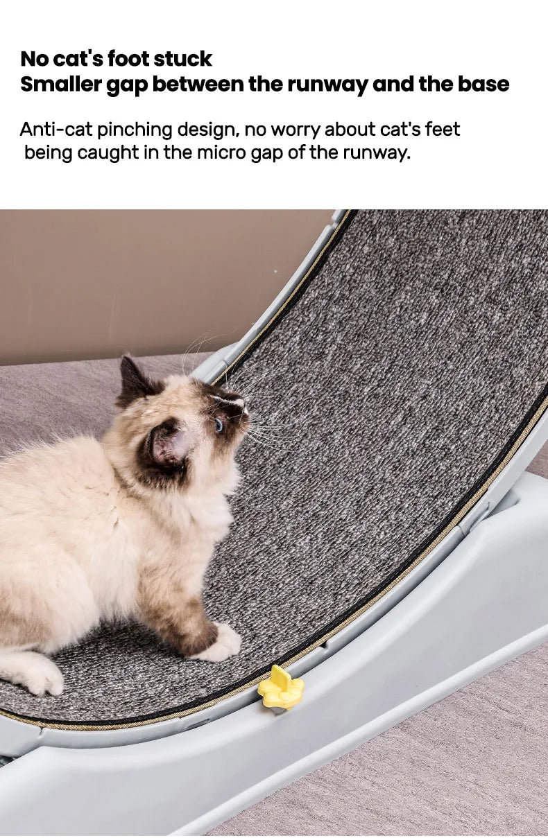 Cat Running Exercise Wheel Treadmill, Ultra-Quiet Safety Cat Training Toy with and Locking Mechanism,Removable Carpeted Runway by PawHaven
