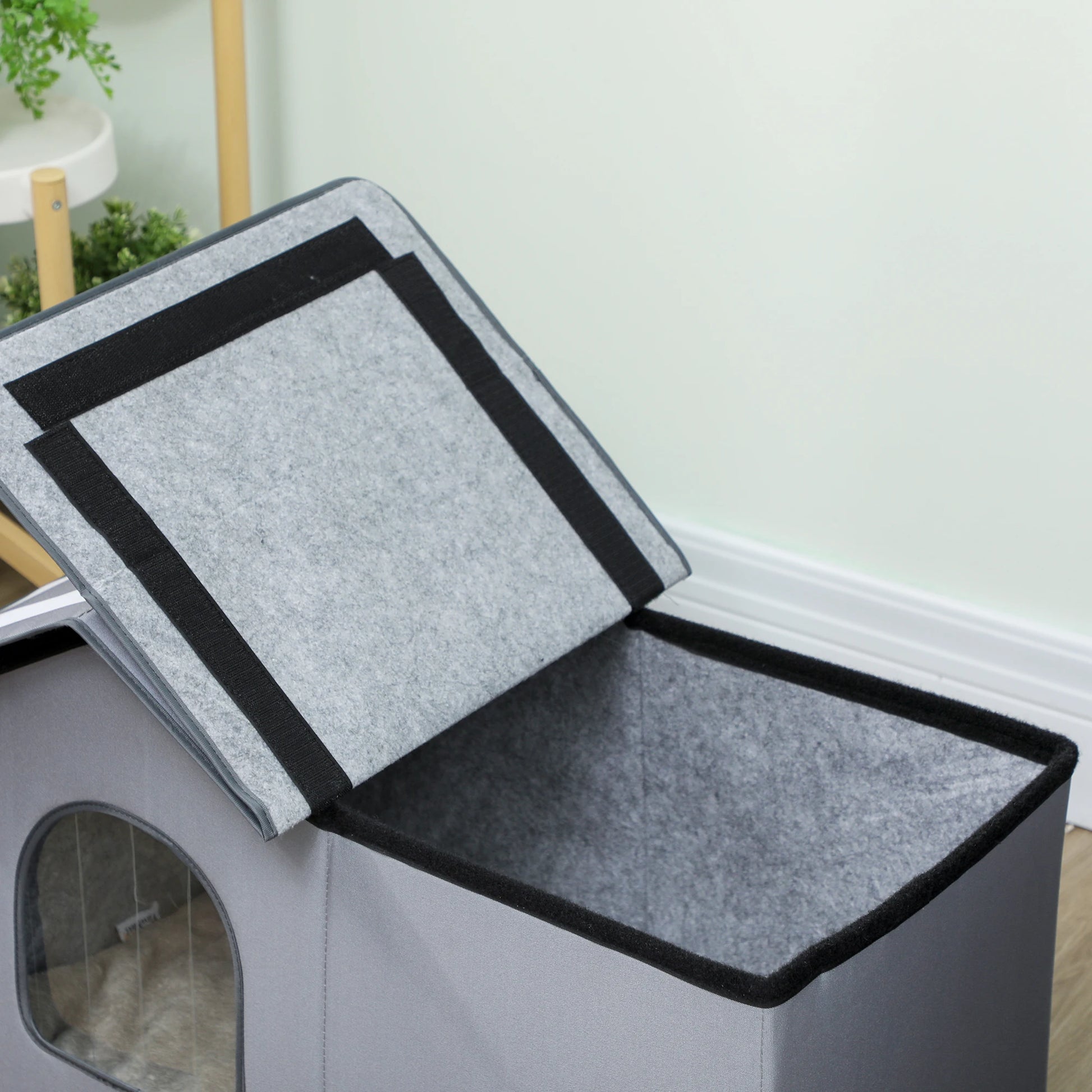 PawHut Outdoor Cat House, Feral Cat Cave with Elevated Base, Grey by PawHaven