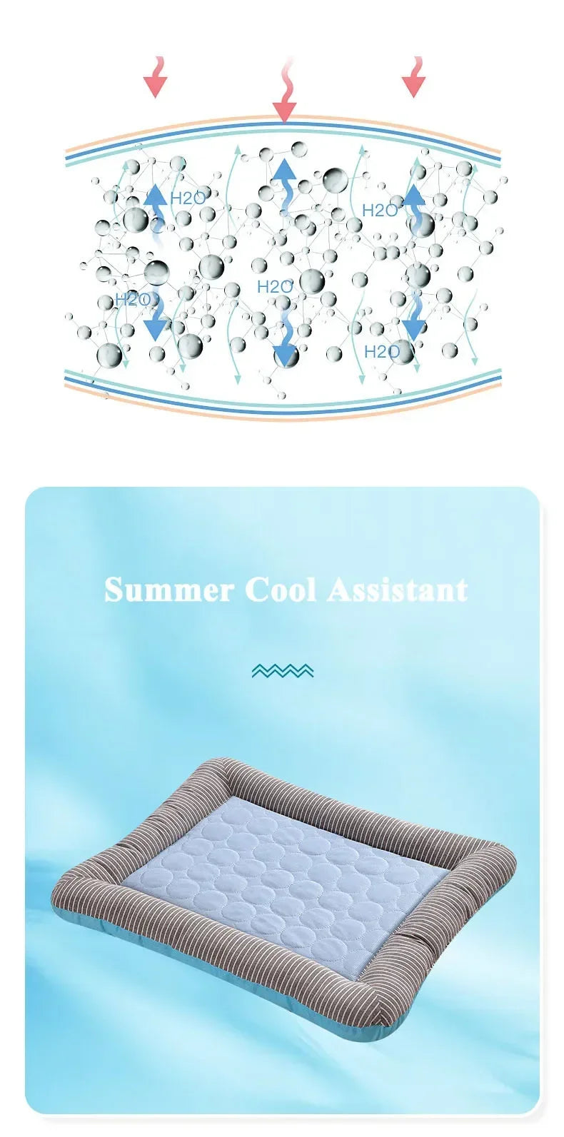 Cooling Pad Bed for Dogs Cats Puppy Kitten Cool Mat Pet Blanket Ice Silk Material Soft for Summer Sleeping Pink Blue Breathable by PawHaven