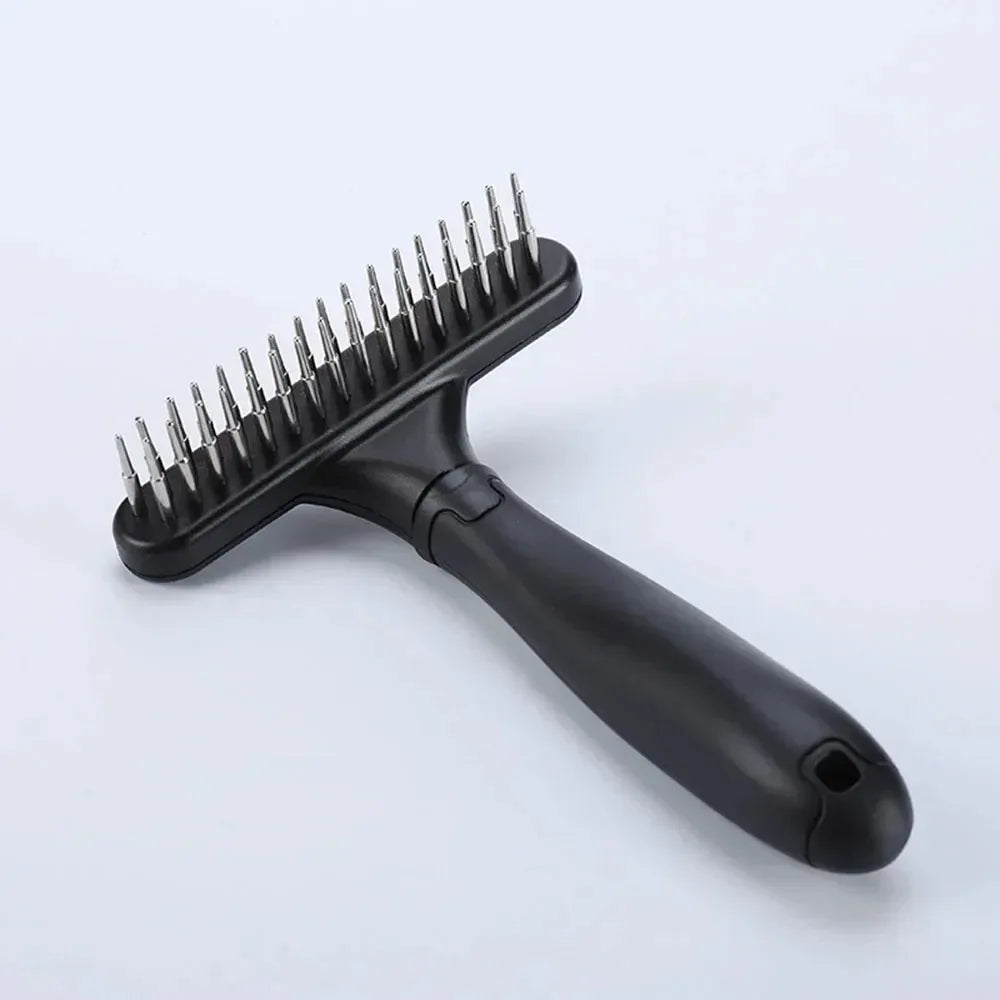 Dog Rake Deshedding Dematting Brush Comb Undercoat Rake for Dogs Cats Short Long Hair Pet Brushes Shedding with Double Row Pins by PawHaven