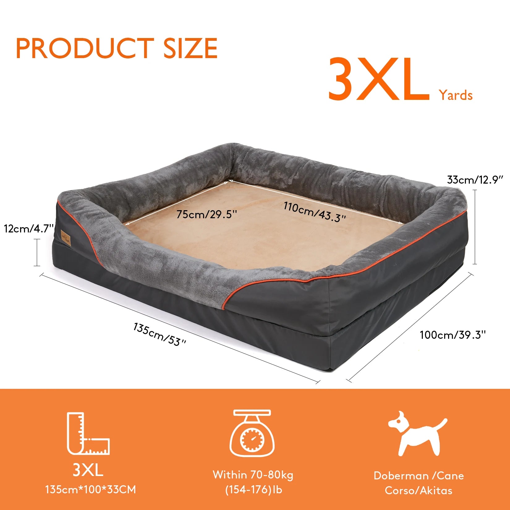 Orthopedic Memory Foam Dog Bed With Bolster by PawHaven