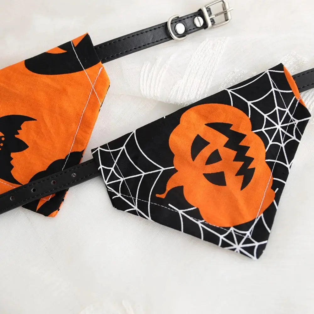 Cat Collar Pet Bandana Dog Bow Tie, Medium Dogs, Halloween Decor, Cute Adjustable for Kitten Puppy with Leash Ring by PawHaven