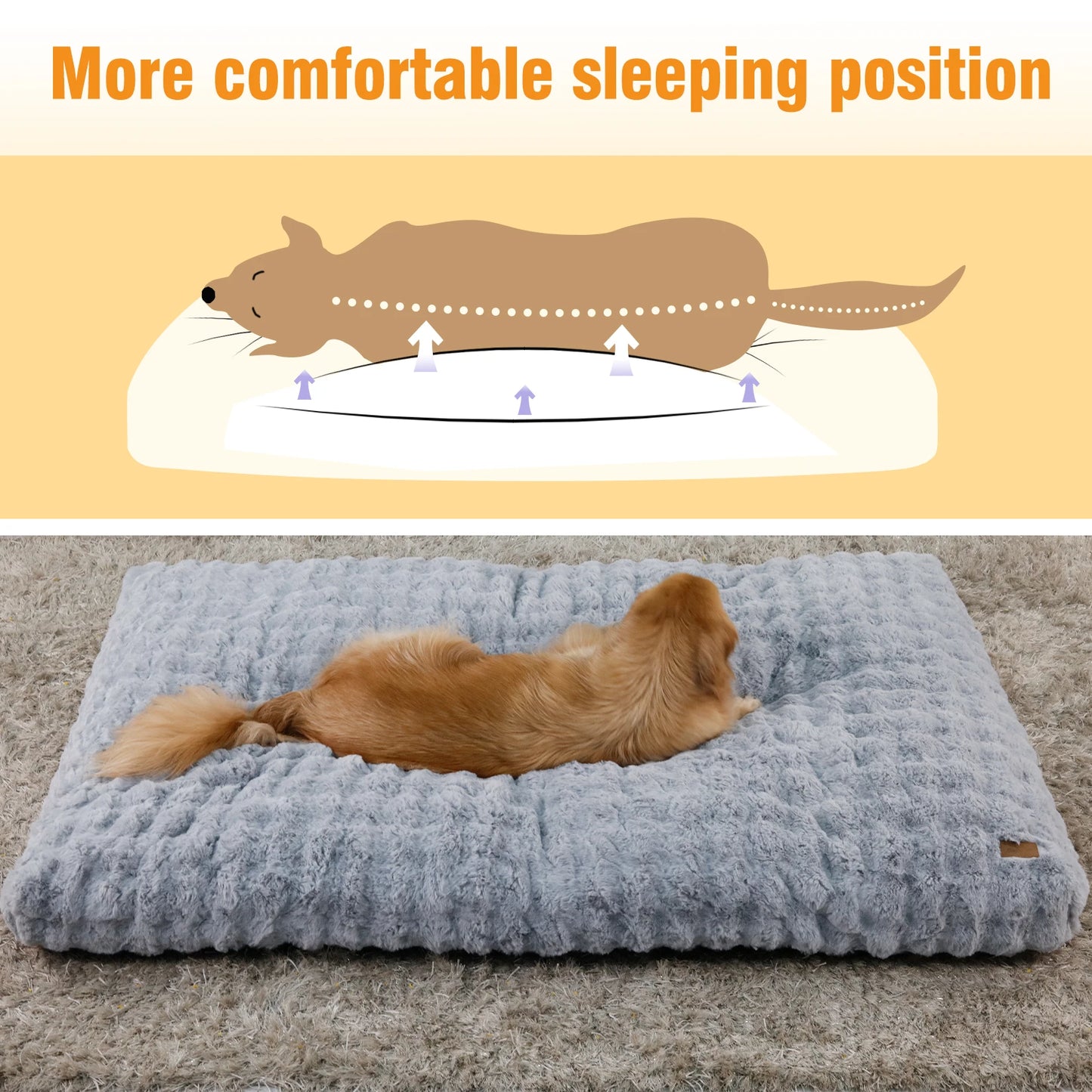 Ultra Plush Dog Bed Soft Pet Cushion Large Dog Crate Puppy Mattress Washable Mat by PawHaven