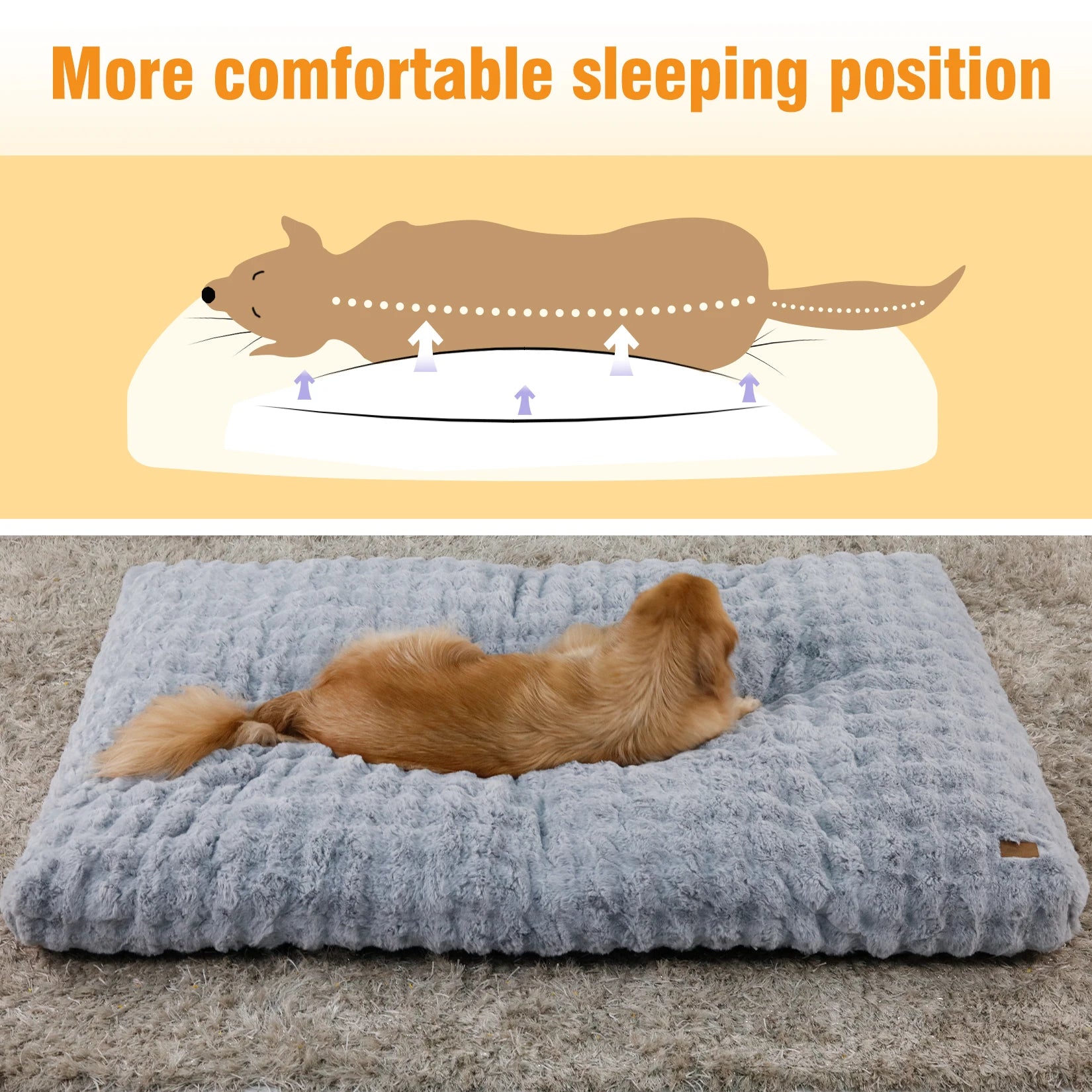 Ultra Plush Dog Bed Soft Pet Cushion Large Dog Crate Puppy Mattress Washable Mat by PawHaven