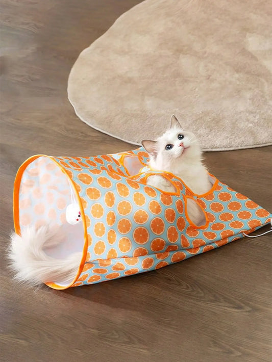1PC Foldable Cat Tunnel With Noisy Paper, Rolling Ground Dragon, Zhiyi Cat Toy, Cat Diamond Bag Interactive Cat Tunnel Toy by PawHaven