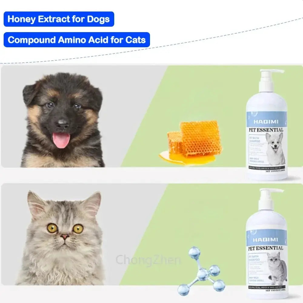 500ml Pet Bath Shampoo Cats Dogs Shower Gel Gentle Cleansing Deodorant Anti Itch Long Lasting Scent Pet Health Cleaning Products by PawHaven