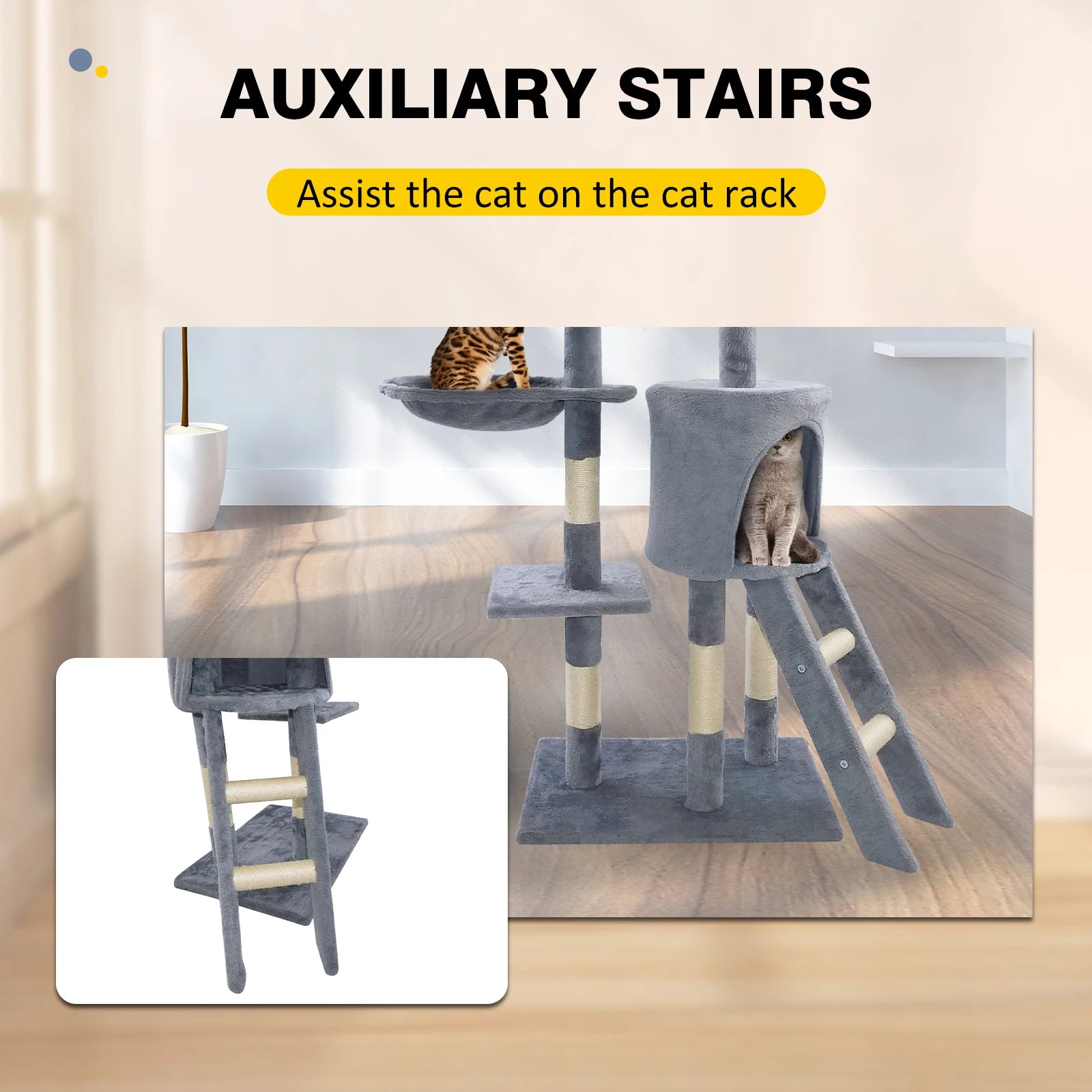Briefness Premium Five Tier Cat Tree With Scratching Post by PawHaven
