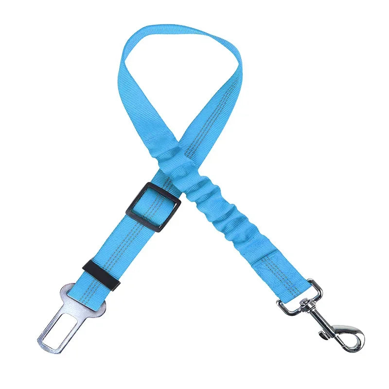 1pc Reflective Dog Car Tether, Durable Nylon Seat Belt Harness, Adjustable Pet Travel Strap for Vehicle Riding Safety by PawHaven