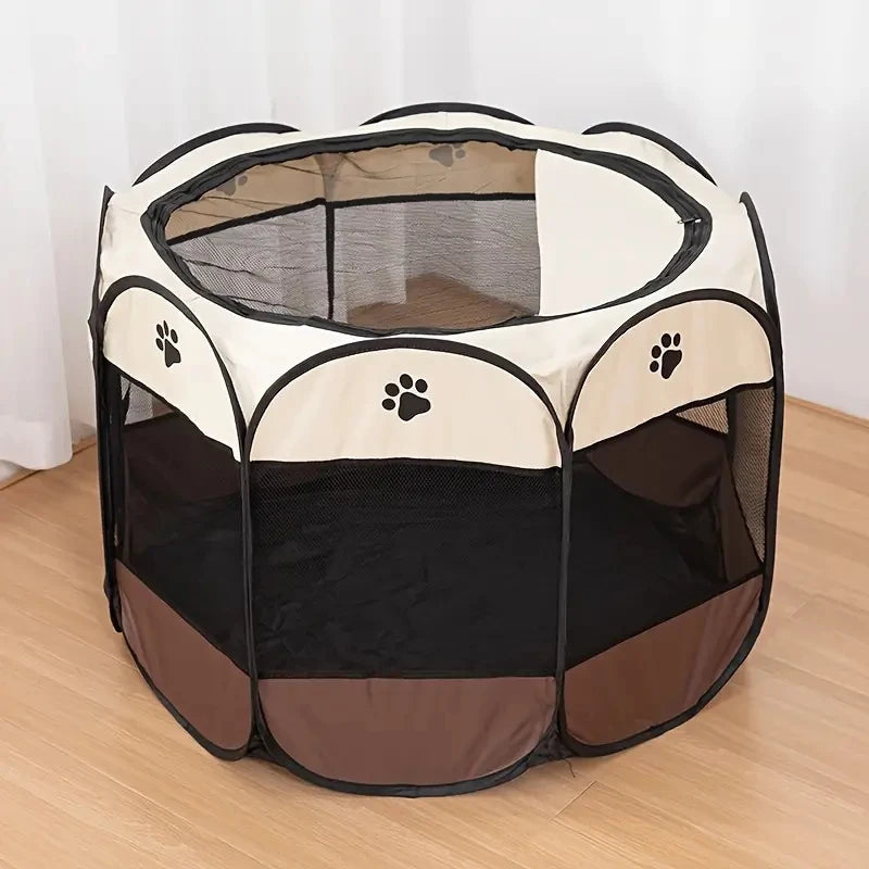 Cat maternity room octagonal pet fence Oxford cloth waterproof andscratch-resistant foldable pet tent cat nest kennel by PawHaven