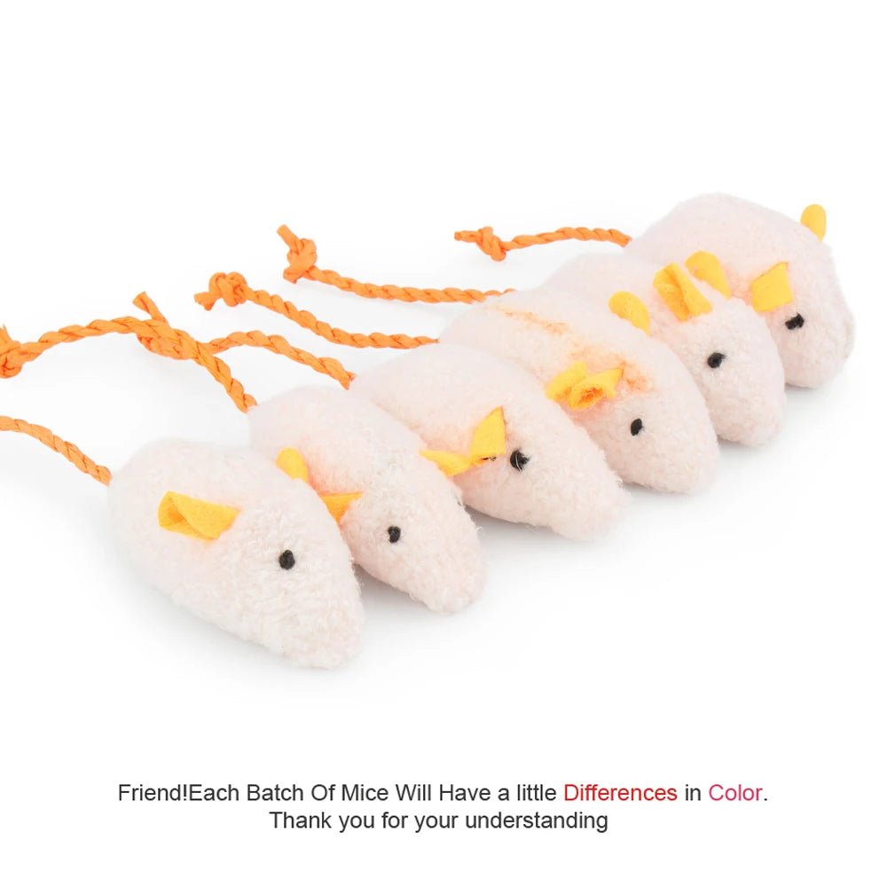 6pcs Mix Pet Toy Catnip Mice Cats Toys Fun Plush Mouse Cat Toy For Kitten by PawHaven