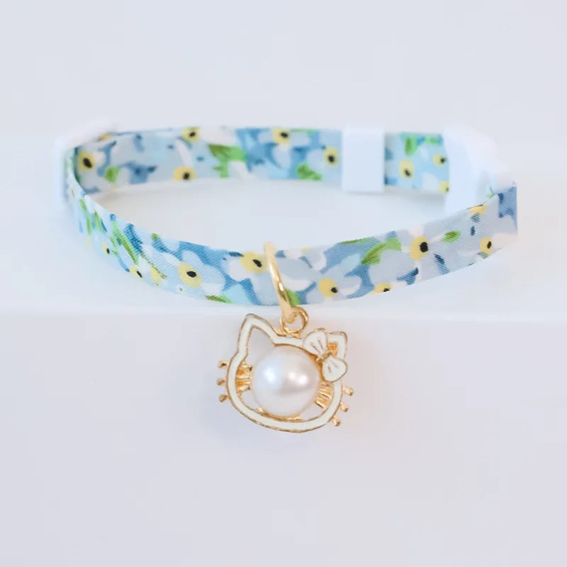 Cute Daisy Pet Collar for Summer, Cat Dog Necklace with Breakaway Safety Buckle, Breathable & No Choke Summer Daisy Flower by PawHaven