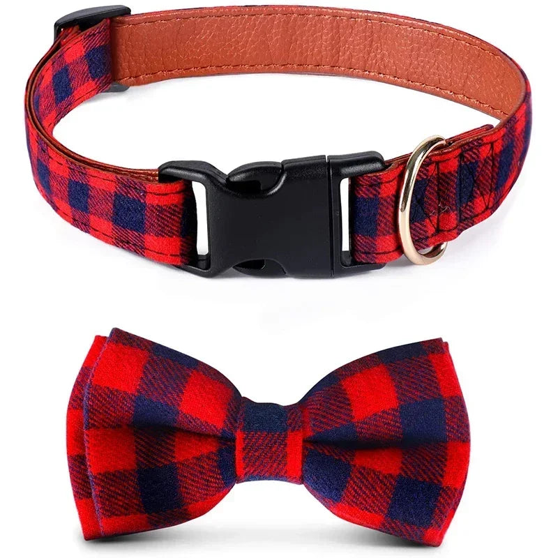 Premium Adjustable Plaid Bow Tie For Dogs And Cats by PawHaven