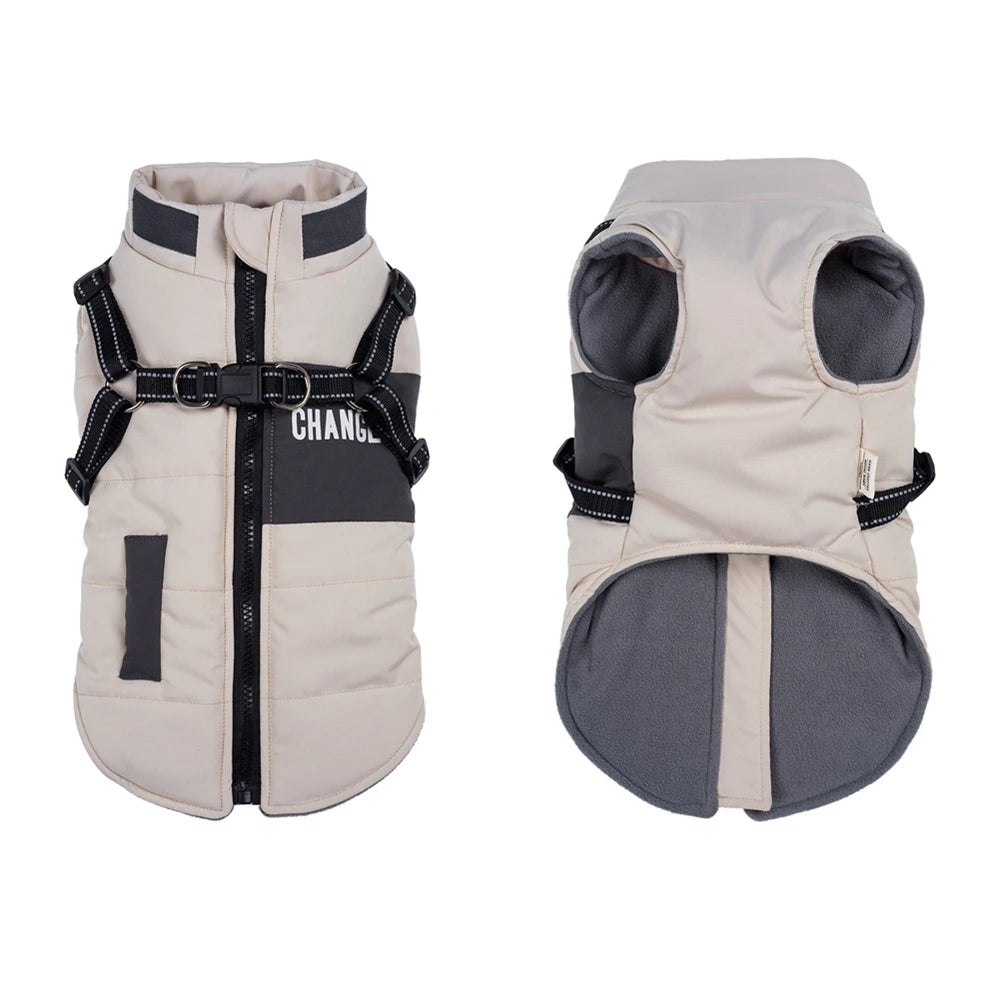 Premium Warm Windproof Dog Jacket With Dual D Rings by PawHaven