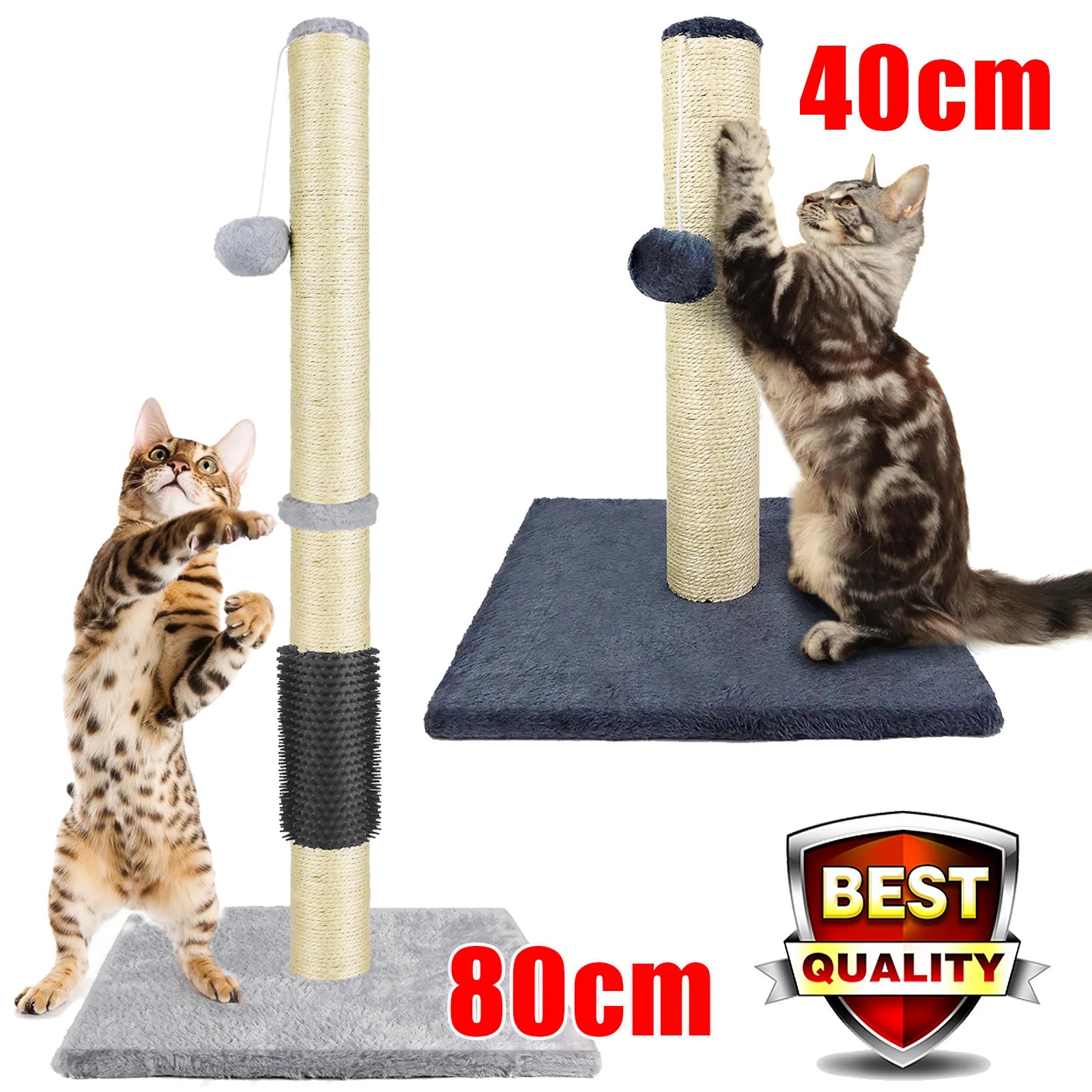 Premium Sisal Cat Scratch Pole With Turntable by PawHaven