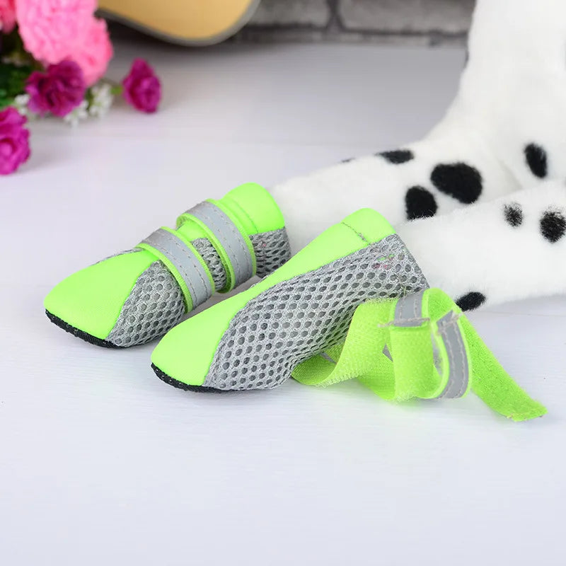 Double Strap Soft Dog Shoes, Reflective Breathable Mesh Dog Booties, Comfortable Sport Pet Footwear by PawHaven