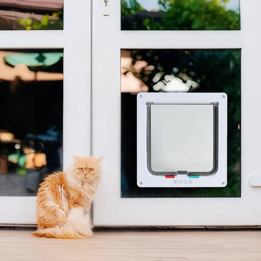 Puppy Kitten Safety In&out Pet Door with 4 Way Security Lock Dog Cat Flap Door Cat Puppy Safety Gate Pet Doors and Sliding Door by PawHaven