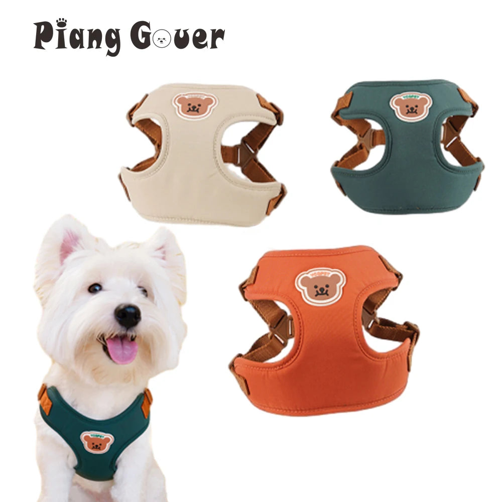 Cute Bear Pet Harness Leash Set Dog Vest Harness Strap Adjustable Breathable Harness for Puppy Cat Dog Supplies by PawHaven