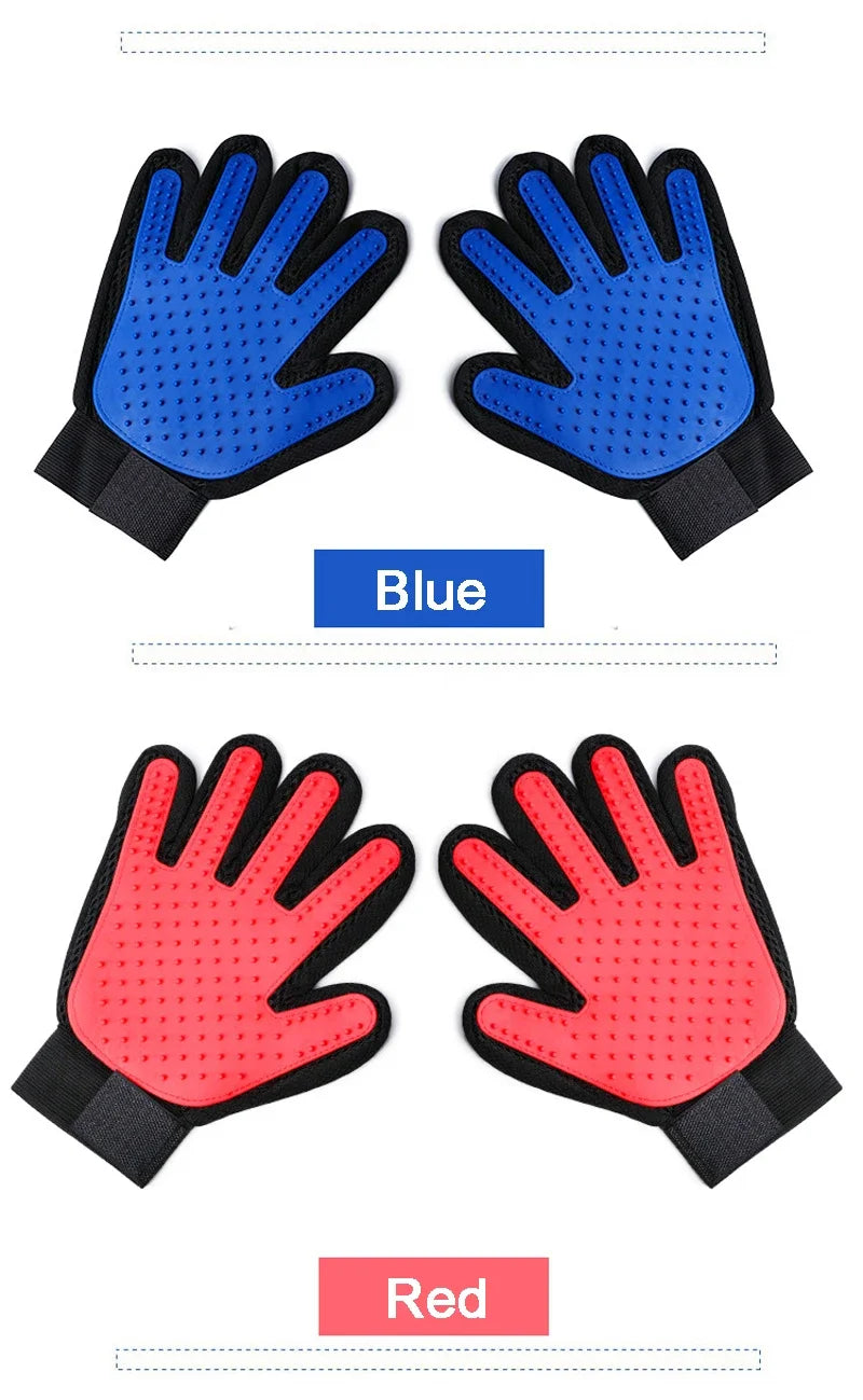 Silicone Pet Grooming Gloves For Cats And Dogs Hair Removal by PawHaven
