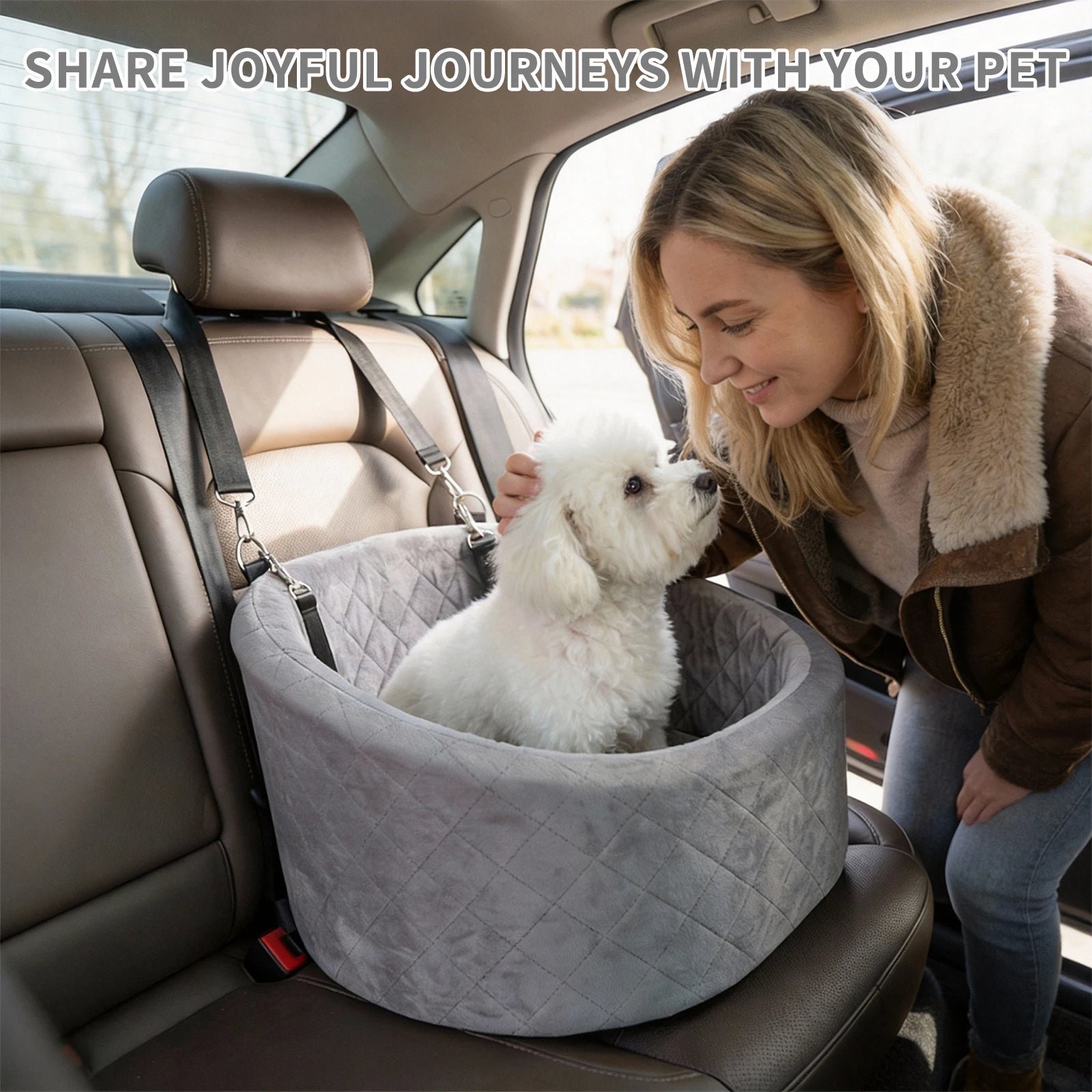 Portable Pet Car Seat for Small Dogs and Cats – Machine-Washable, Comfortable Seat, and Vehicle Dog Hammock car seat cover by PawHaven