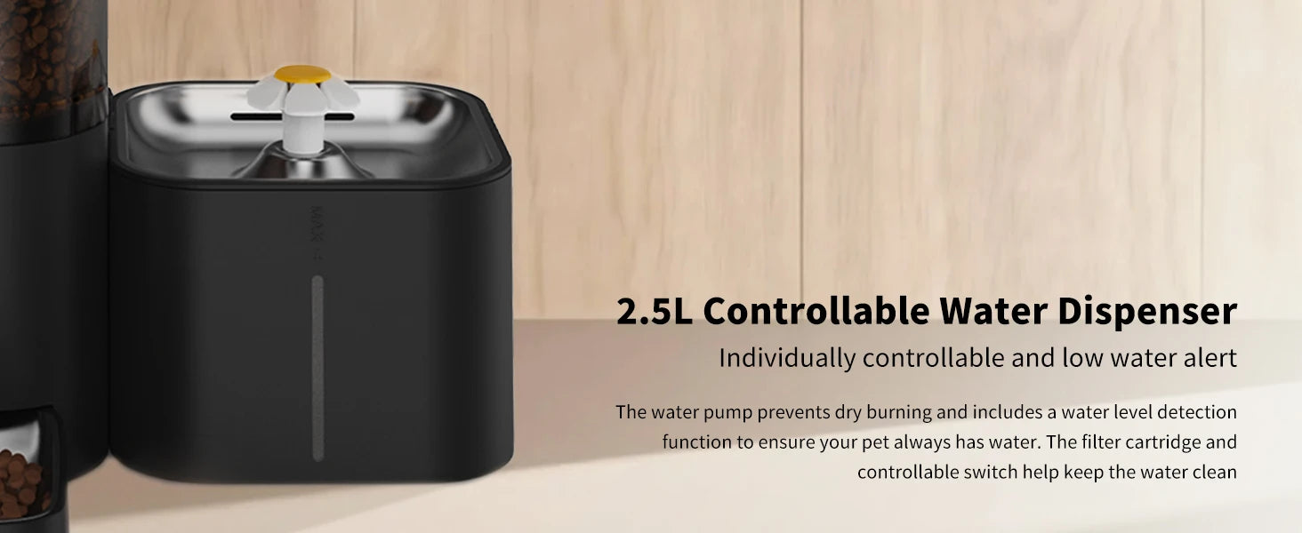 DOEL 2-in-1 Smart Cat Feeder 6L Dry Feeder & 2.5L Cat Water Fountain w/ App Control Timed Feeding For Small Dogs Food Dispenser by PawHaven
