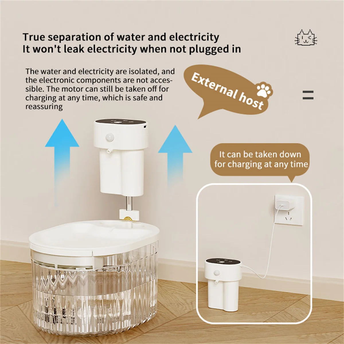 Cat Water Fountain Auto Recirculate Filter Large Capacity Filtring Cat Water Drinker Mute Cats Water Dispenser by PawHaven