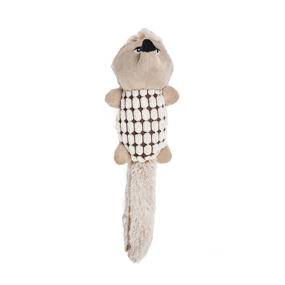Animal Plush Toy Hedgehog, Soft Squeaky Dog Toy with Long Floppy Tail for Tug, Chewing and Comfort Play by PawHaven