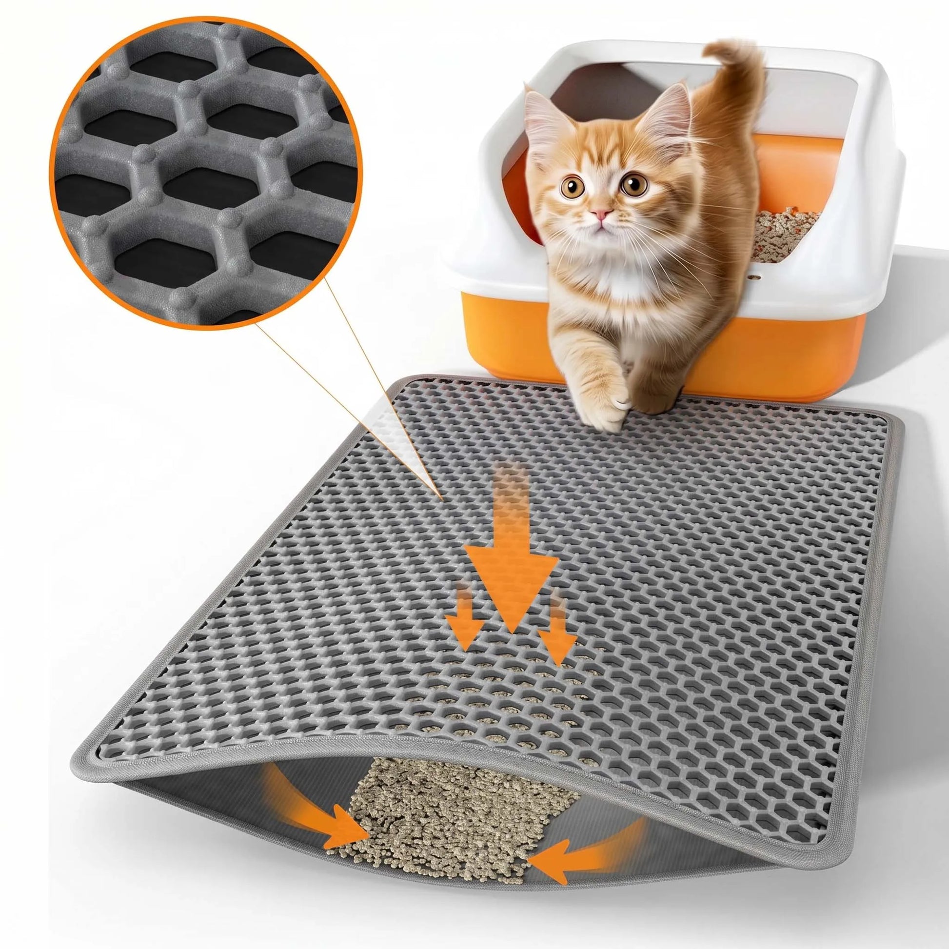 Pet Cat Litter Mat Waterproof Double Layer Cat Litter Trapping Pet Litter Box Mat Clean Pad Products For Cats Accessories by PawHaven