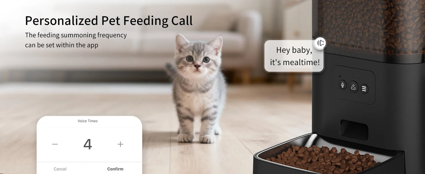 DOEL 2-in-1 Smart Cat Feeder 6L Dry Feeder & 2.5L Cat Water Fountain w/ App Control Timed Feeding For Small Dogs Food Dispenser by PawHaven
