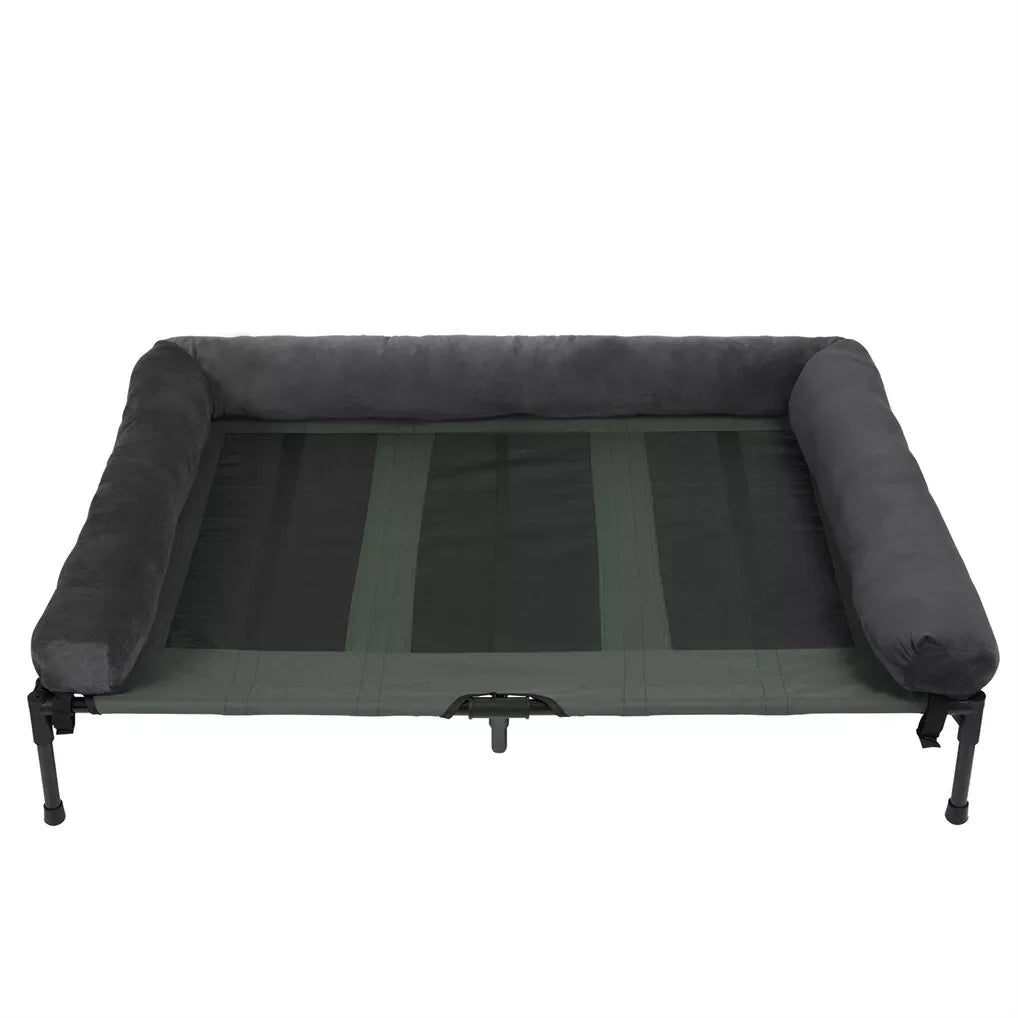 BINGOPAW Outdoor Dog Bed Elevated Cooling Pet Lounger with Detachable Plush Bolster Mesh Cot Sleep for Camping by PawHaven