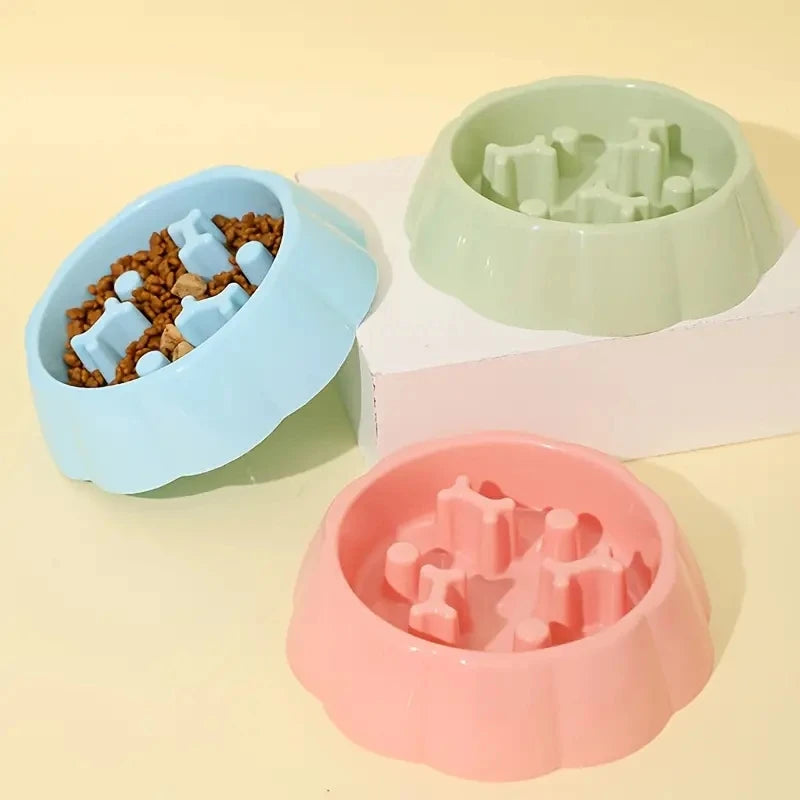 Anti-Choking Slow Feeder Dog Bowls, 1Pcs Set - Non-Slip, DurablePlastic Food & Water Dishes For Small To Medium Dogs by PawHaven